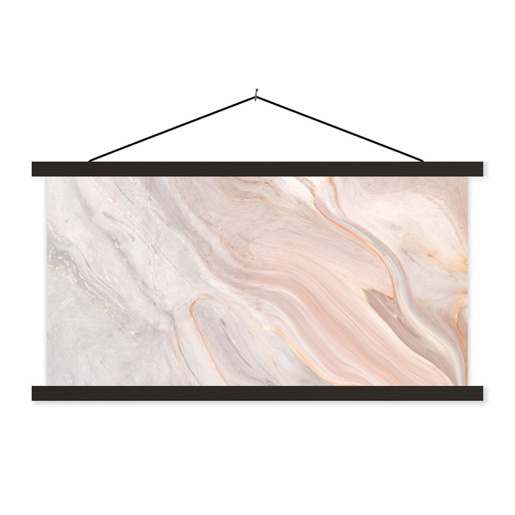 MuchoWow Textilposter Marmor - Muster - Pastell - Abstrakt - Marmoroptik - Luxe 150x75 cm mit schwarzem Rahmen - Posterleiste