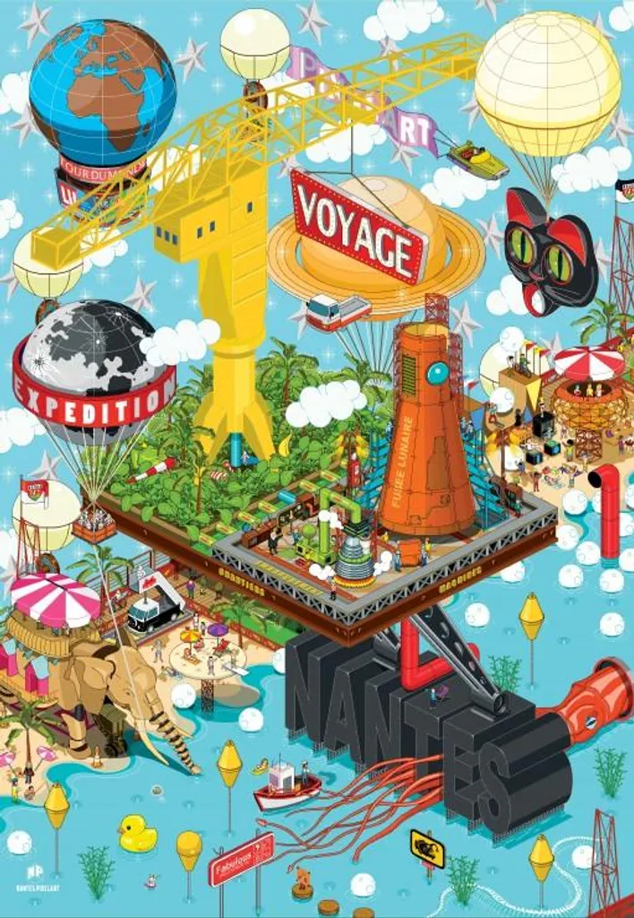 Puzzle Grafika Nantes Grue Titan 1000 pièces sans faux raccords