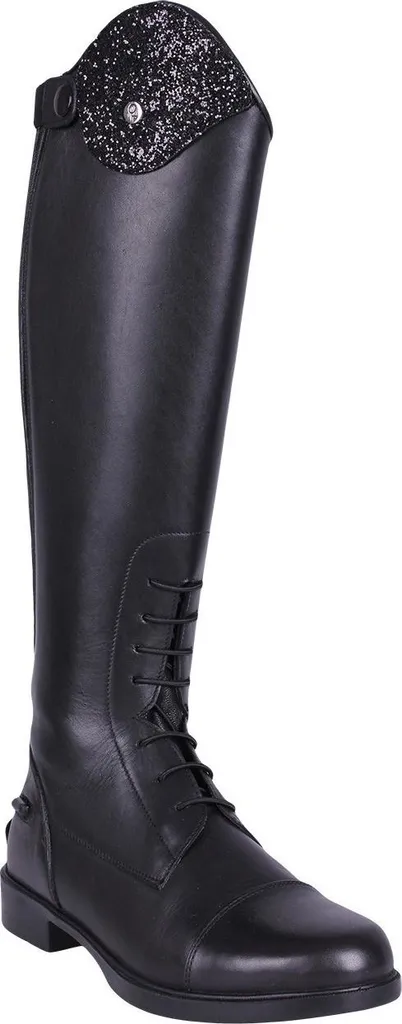 Bottes d'équitation QHP Romy avec fermeture éclair et élastique Noir