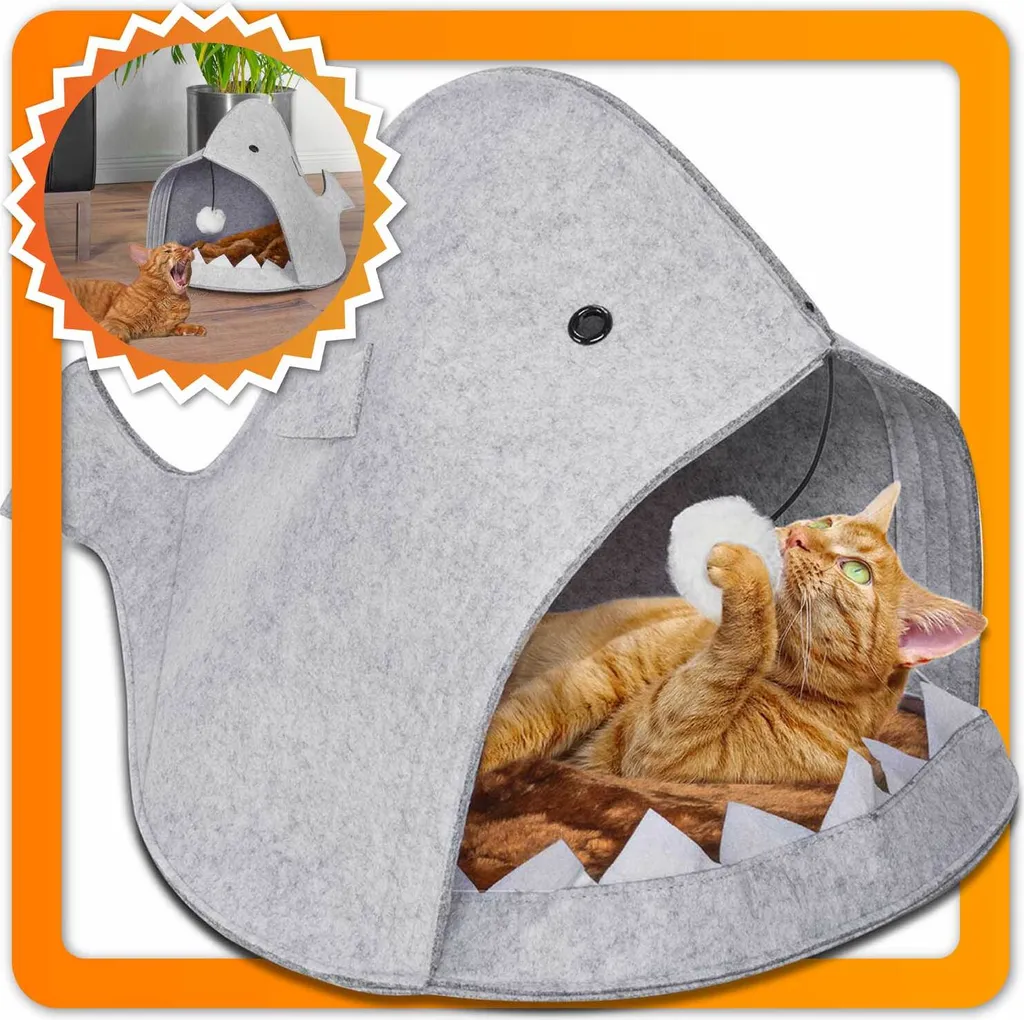 Cuccia Eco-Friendly in Feltro Naturale - Caverna Gatto Bio e Sostenibile - 2
