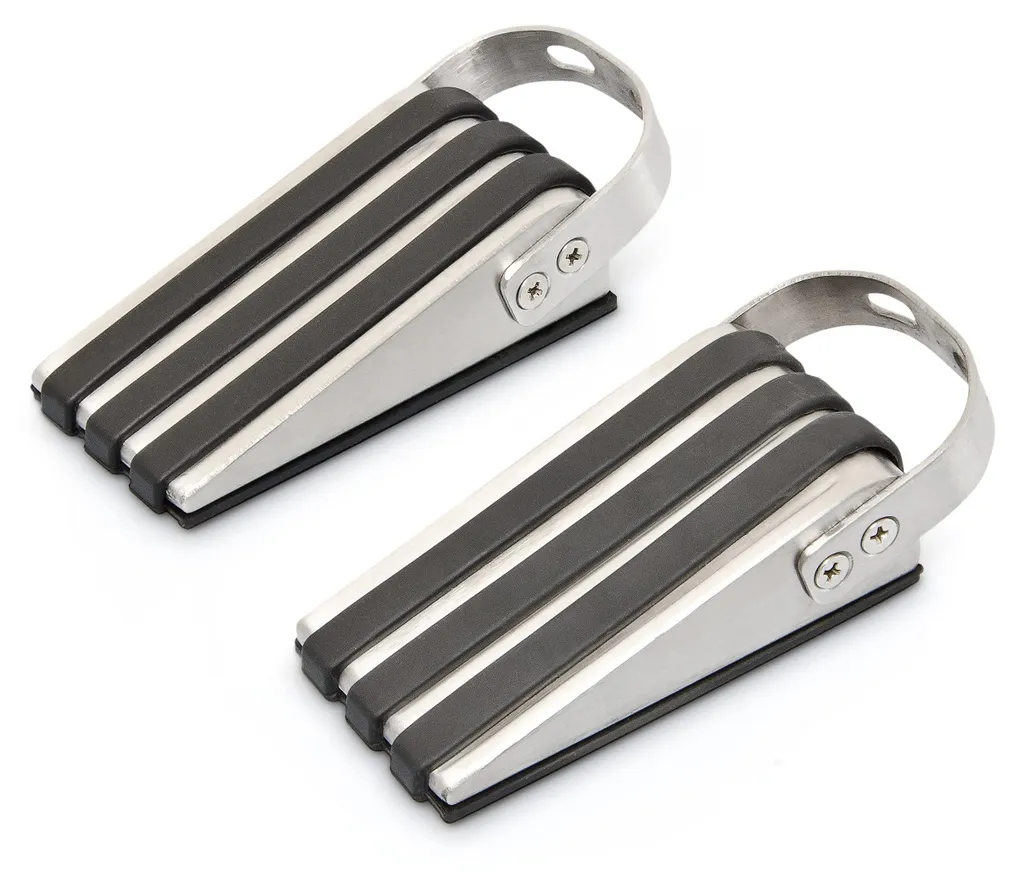 Lot de 2 butoirs de porte en acier inoxydable antidérapant - 12,5 cm