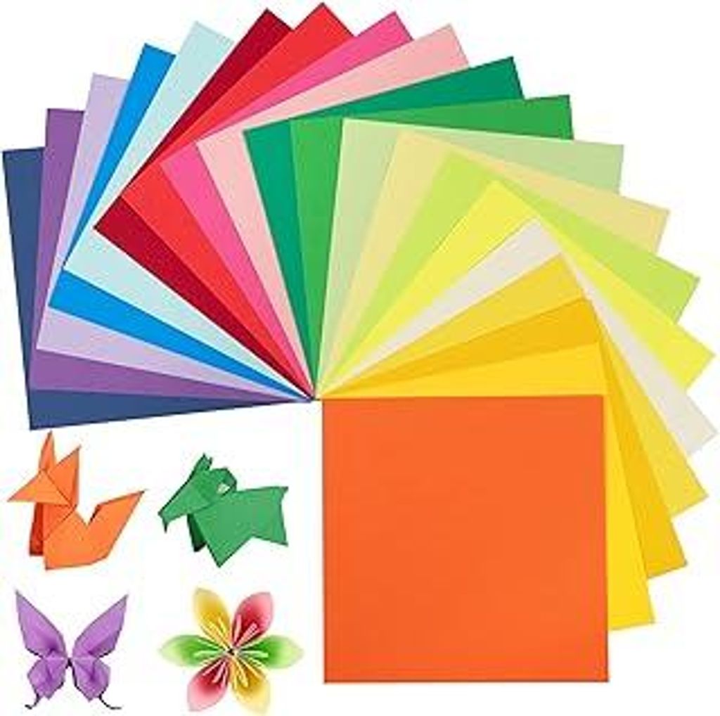 Origami-Papier, 240 Blatt, 15×15 cm, 20 leuchtende Farben, 80 g/m² buntes papier, doppelseitiges quadratisches Faltpapier für DIY-Schul-Kunsthan...