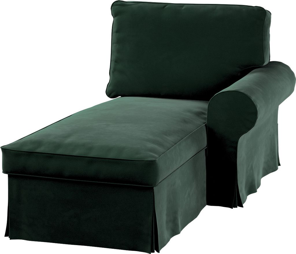 Dekoria Bezug für Ektorp Récamiere rechts, dunkelgrün, Sofahusse für Ektorp Recamiere rechts