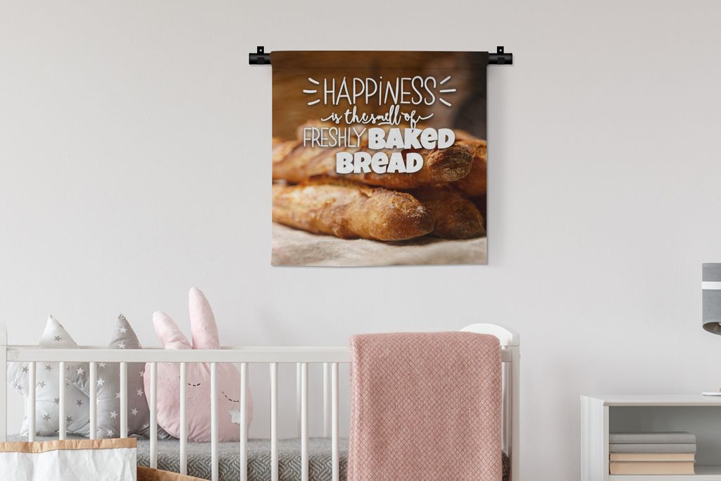 MuchoWow® Wandteppich Wandbehang Glück ist der Duft von Produktbild 