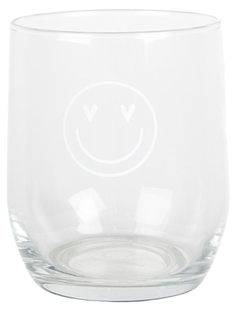 Clayre & Eef Washer Glass 300 ml Vetro trasparente smile Immagine del prodotto 