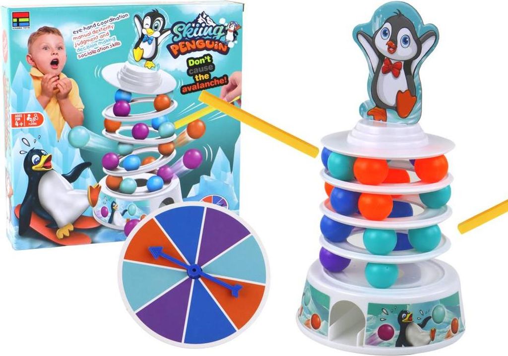 Jeu d'arcade Penguin Balls Balles de la tour coulissante Image du produit 