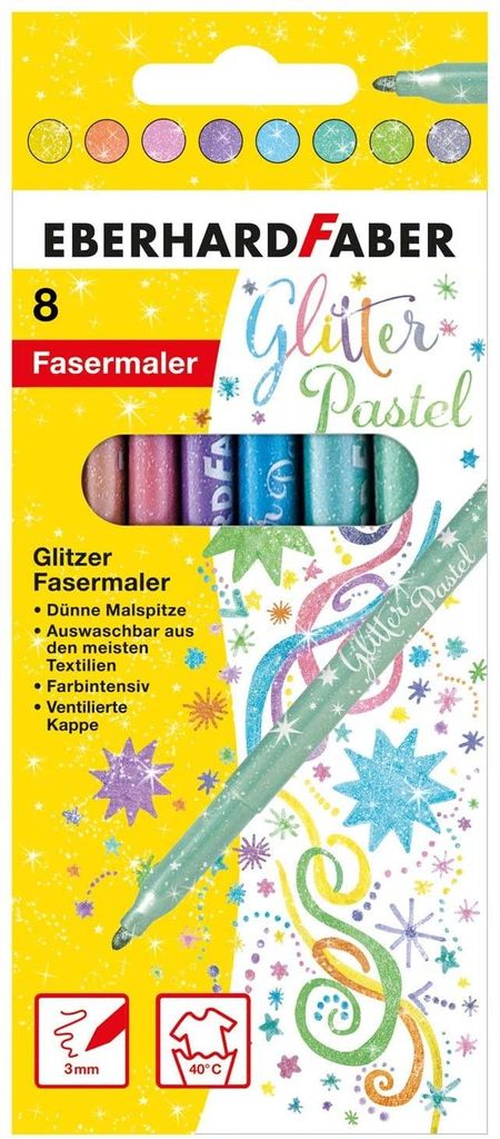 Eberhard Faber 551009 - Glitzer Fasermaler in Pastell Produktbild 