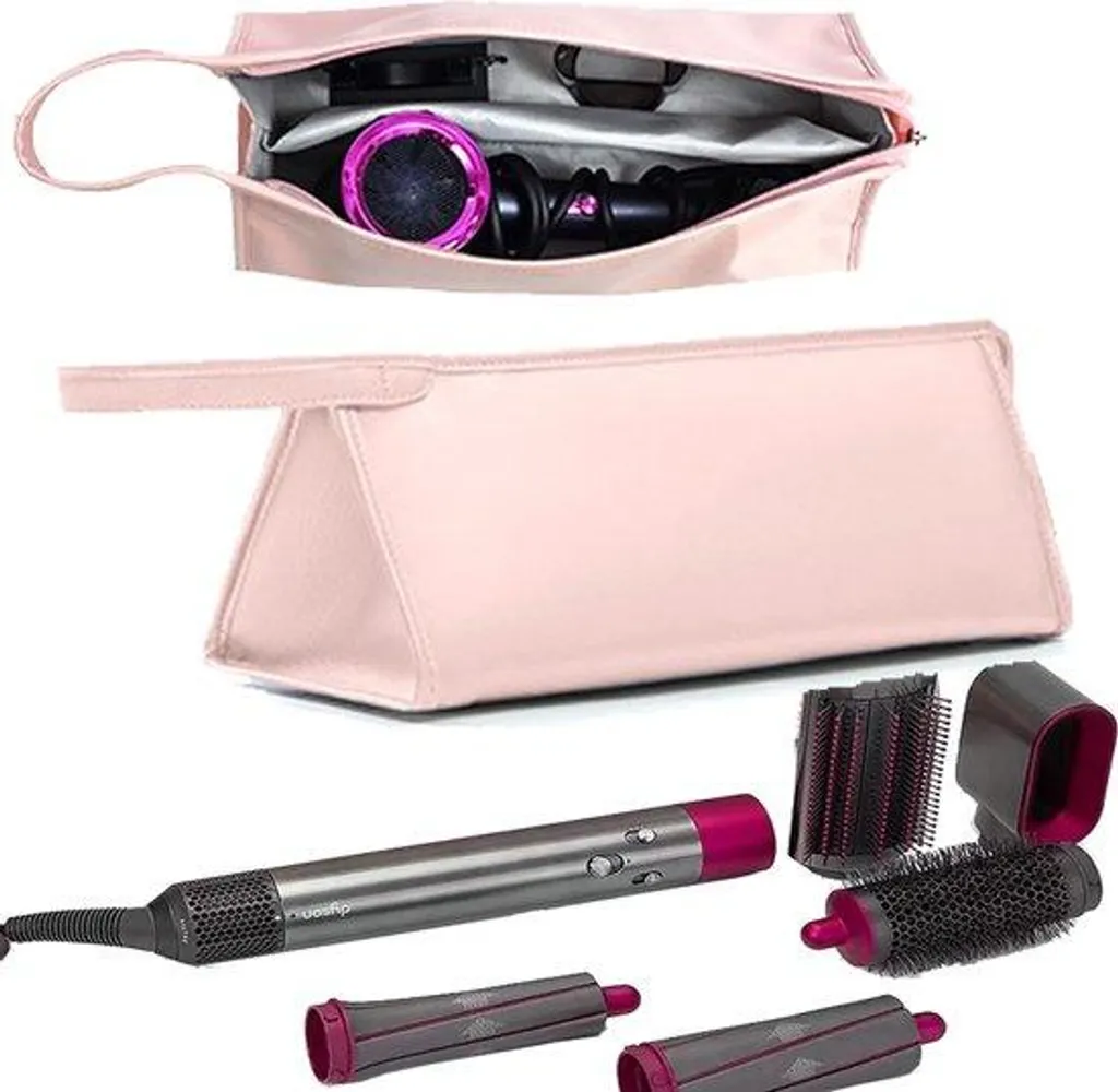 Trousse de voyage rose en PVC pour sèche-cheveux et accessoires coiffure