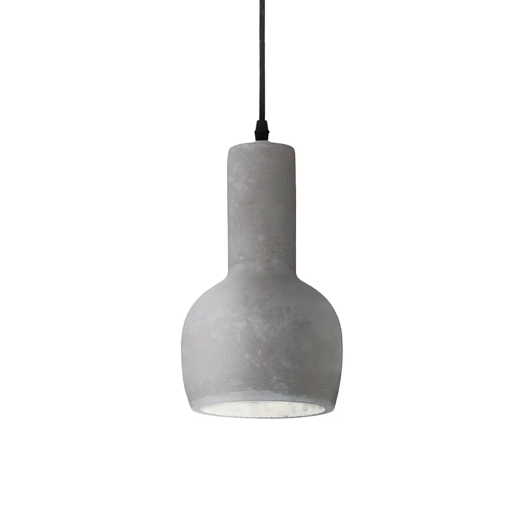 Suspension design en ciment gris OIL 1 forme poire de diamètre 14cm