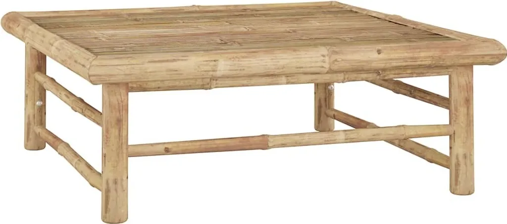 Table basse de jardin carrée en bambou véritable - Mobilier de terrasse