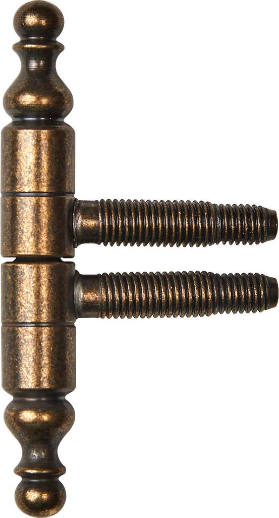 SFS Einbohrband mit Zierkopf Türband 3-Gewindebolzen ø 13mm Messing patiniert