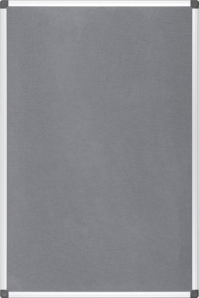 Filz-Memobord - Grau - 90x60 cm - Aluminiumrahmen