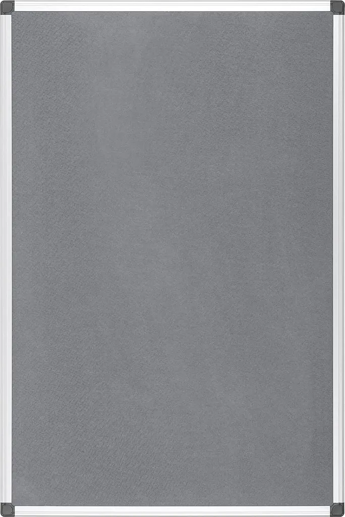 Tableau en feutre gris 90x60 cm cadre alu - Surface haute densité