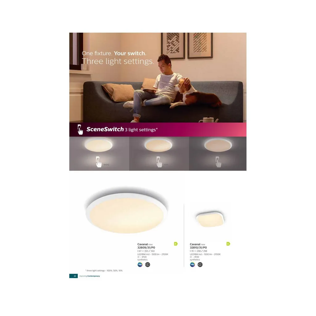 Philips Fonctionnel Plafonnier LED 30cm Blanc pour Eclairage Plafond - 7