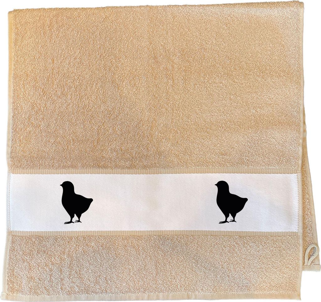 Huuraa Handtuch Küken Silhouette 50x100cm Sand Baumwolle Handtuch Geschenkidee