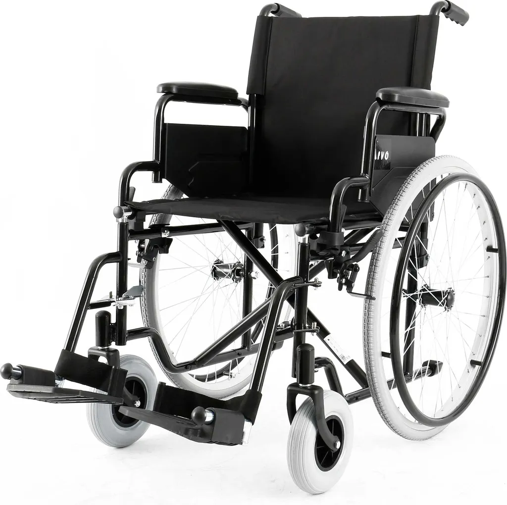 Fauteuil Roulant Arvo Basic Noir - Mobilité Retrouvée et Confortable