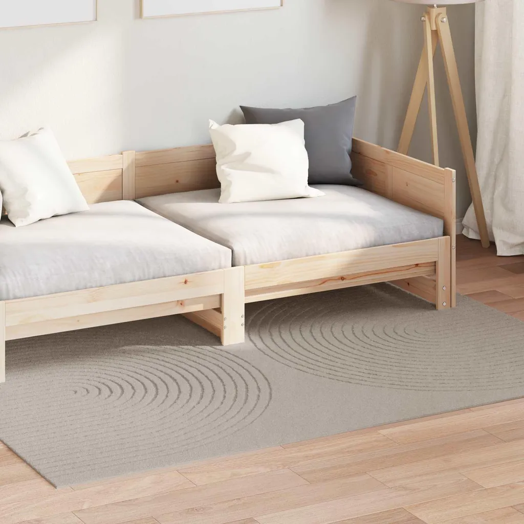 vidaXL Tapis GALATI Beige 200 x 140 cm en Polyester de Haute Qualité