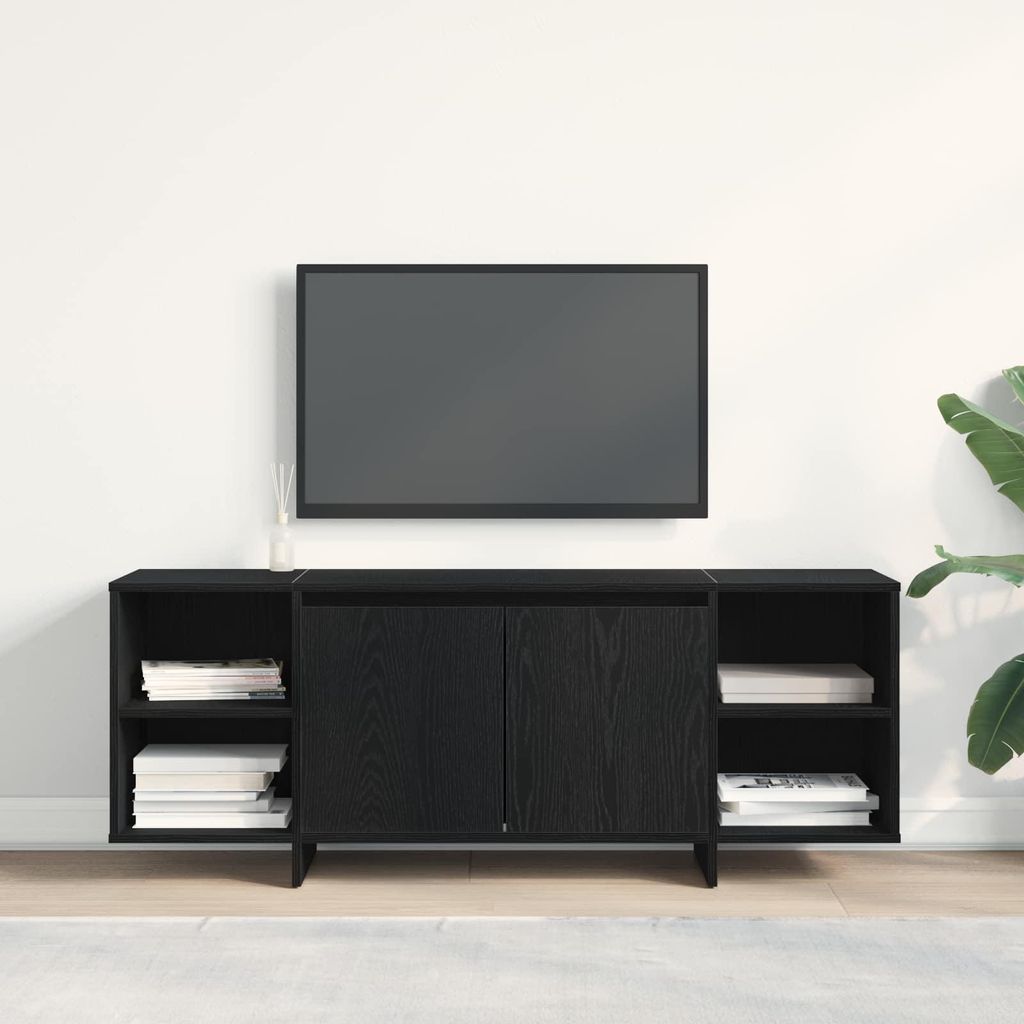 Maison Exclusive - TV-Schränk 130 x 35 x 50 cm Schwarze Eiche Holzwerkstoff