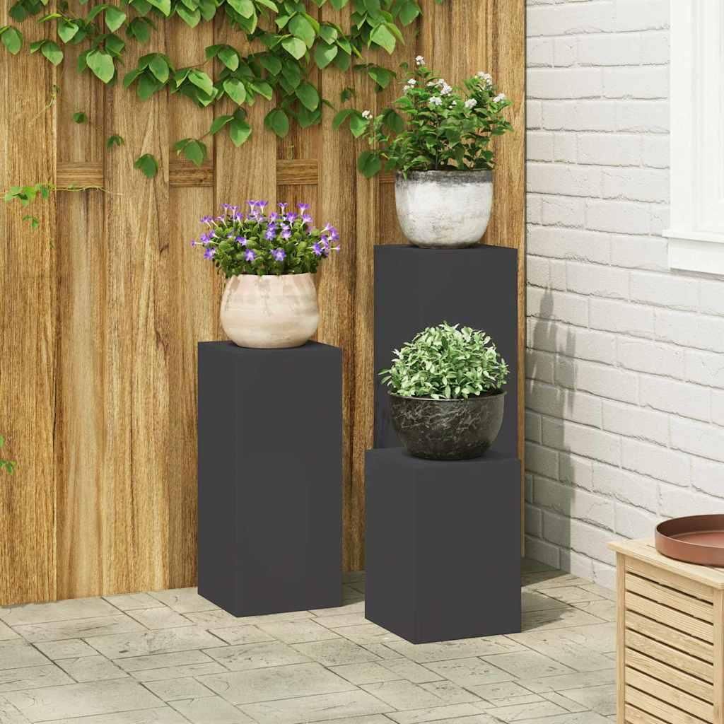 (Robust Möbel)Pflanzenständer/Blumenständer - Blumenregal - 3er set - modernes Design - für Wohnzimmer/Balkon - Schwarz Stahl NEU470598 - P...