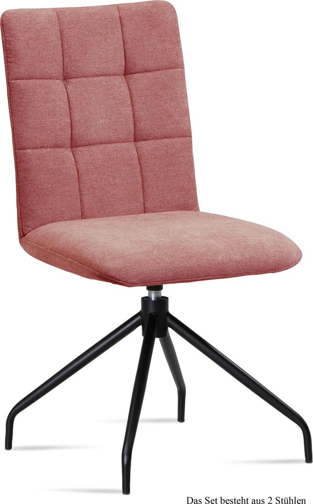 Esszimmerstuhl drehbar (2er-Set) Dolley 47x91x60 Schwarz/Rosewood