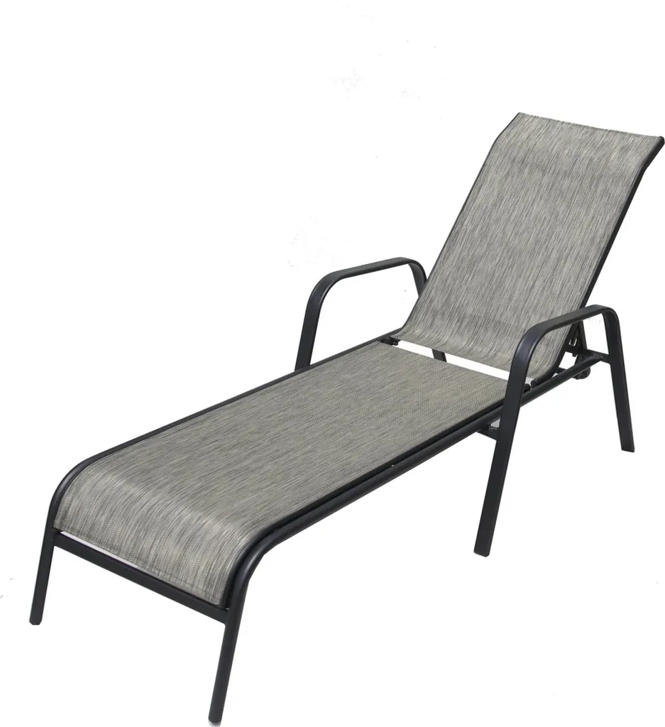 Bain de soleil de jardin en métal gris ZWC-52 - Transat design extérieur