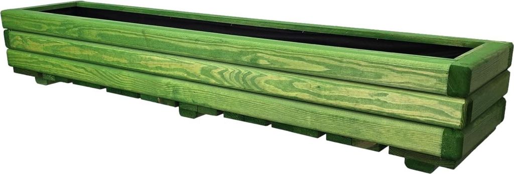 HolzGarden Pflanzkübel Holz Rechteckig 118x20x25 cm Imprägniert Farbe Akazie Wetterfest Blumenkasten Blumentopf Balkon Garten Pflanzkasten Füllu...