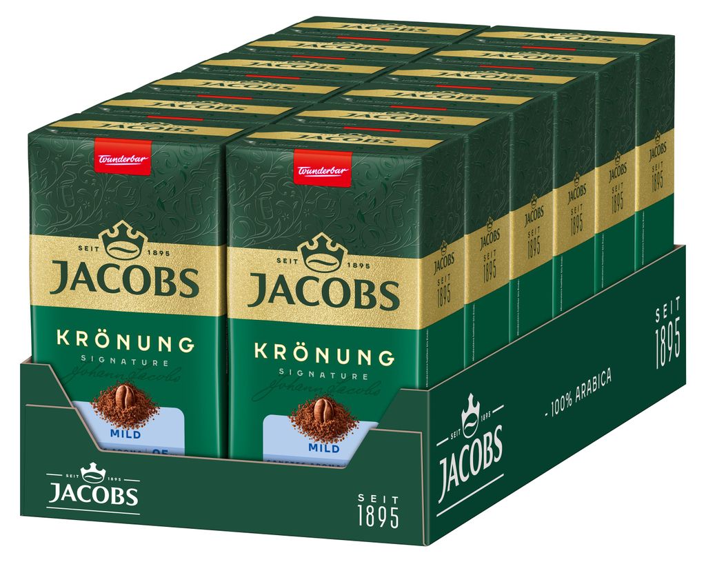 JACOBS Filterkaffee Krönung Mild Pulver-Kaffee Röstkaffee gemahlen 12 x 500 g