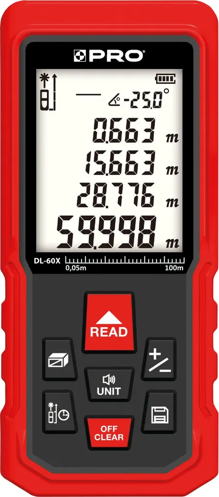 Mètre Laser Professionnel Dl-60X - Appareil de Mesure Numérique 60m