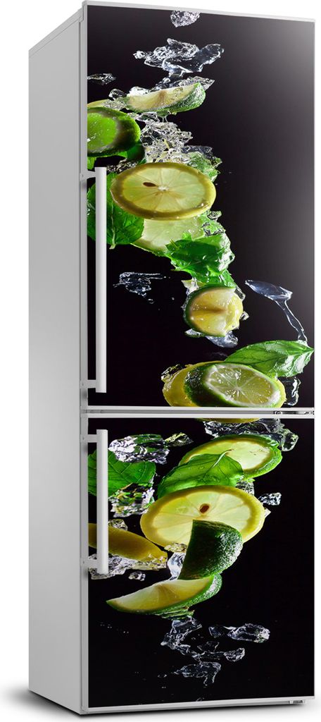 Tulup Kühlschrankdekoration - 70x190 cm - Aufkleber auf dem Kühlschrank - Limetten und Zitronen