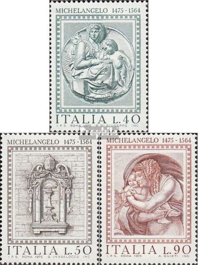 Briefmarken Italien 1975 Mi 1483-1485 (kompl.Ausg.) postfrisch M. Buonarotti