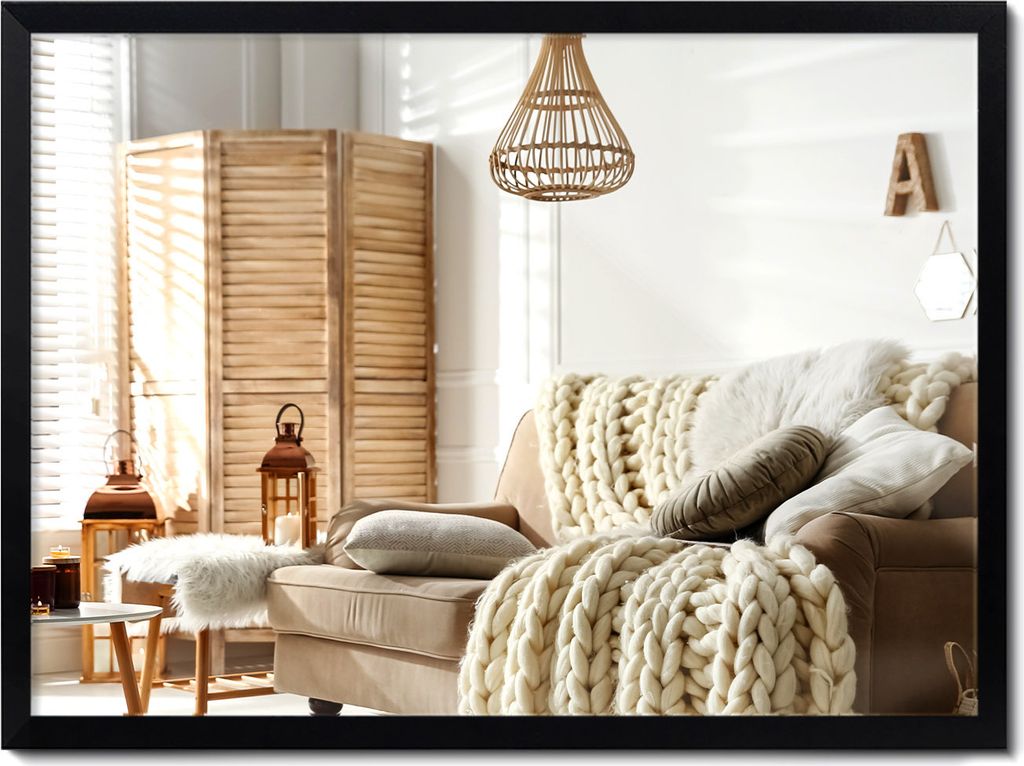 Nástěnné zrcadlo s černým rámem z MDF - Zrcadlo Elegant Obrázek produktu 