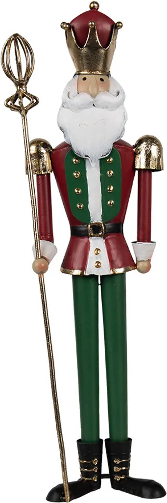 Il Re del Natale: Schiaccianoci Clayre & Eef 36cm Metallo Verde Rosso