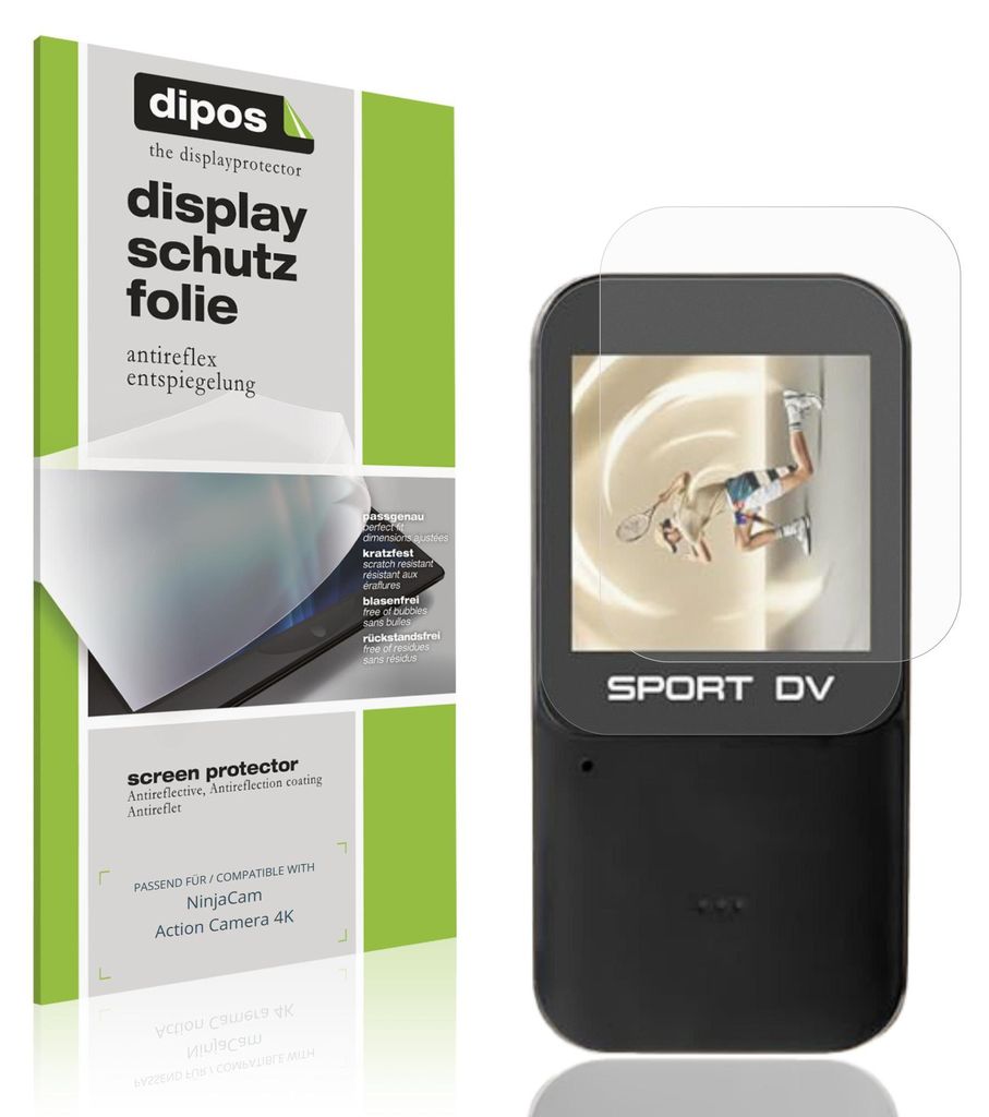 4x Schutzfolie für NinjaCam Action Camera 4K matt Displayschutzfolie Folie Display Schutz dipos