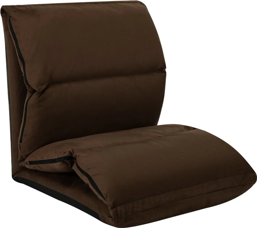 Chaise de sol Pliable Marron en Microfibre - Siège d'appoint Modulable