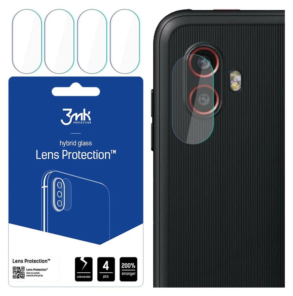 A product package for lens protection for a smartphone, with a close-up of the product applied to a phone's camera.