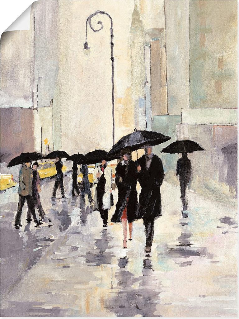ARTland Poster Stadt im Regen Größe: 45x60 cm