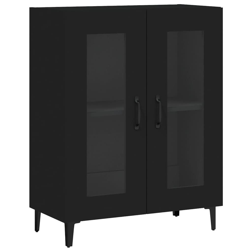 Kredens czarny 69,5x34x90 cm materiał drewnopochodny Zdjęcie produktu 