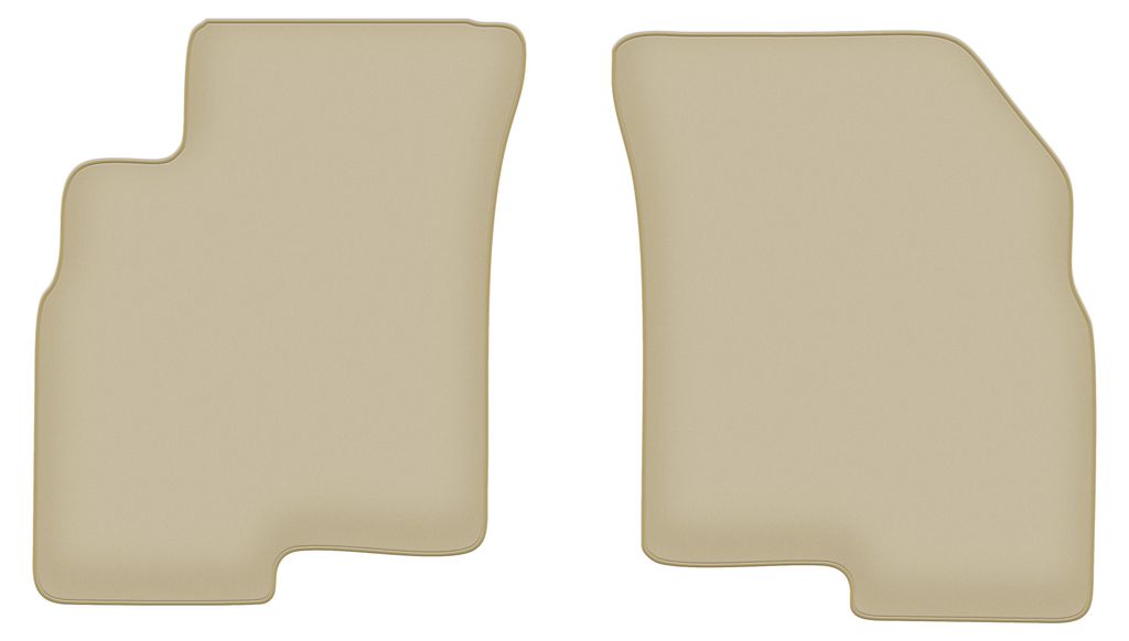 Velours-Fußmatten Vorne PREMIUM beige passend für Kia Magentis II (2005-2010, Limousine) – mit Befestigungen – passgenau