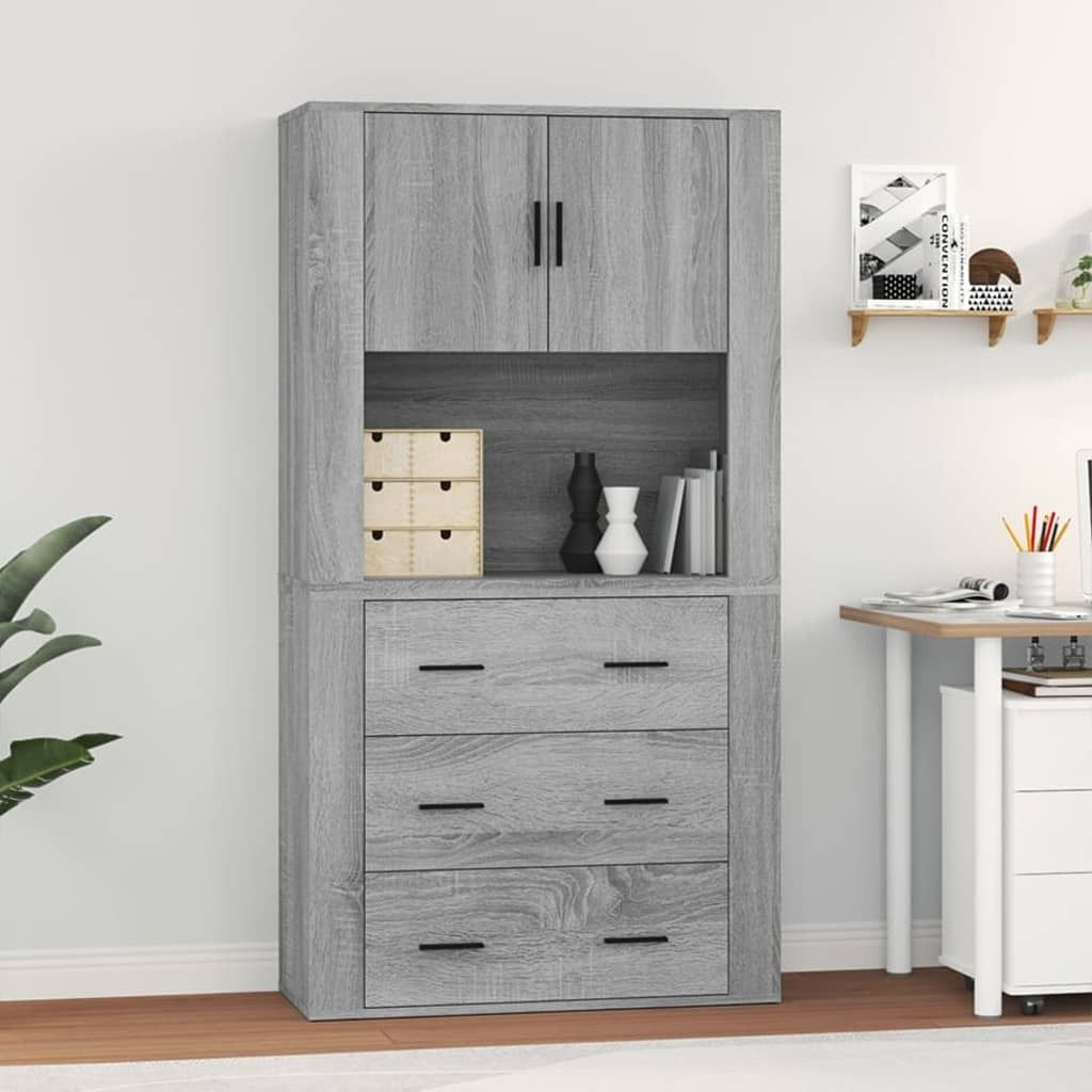 vidaXL Credenza Grigio Sonoma materiale a base di legno Immagine del prodotto 