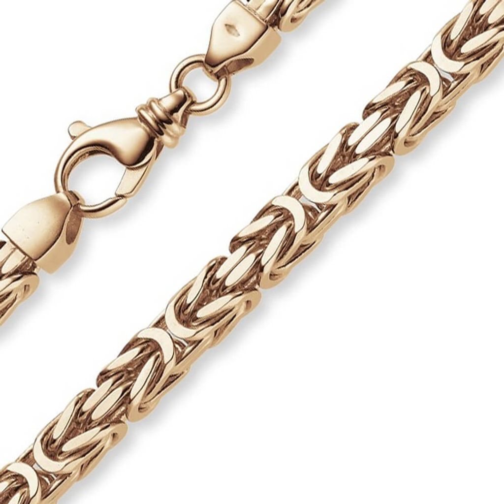 9mm Armband Armkette Königskette aus 585 Gold Rotgold massiv 24cm Herren