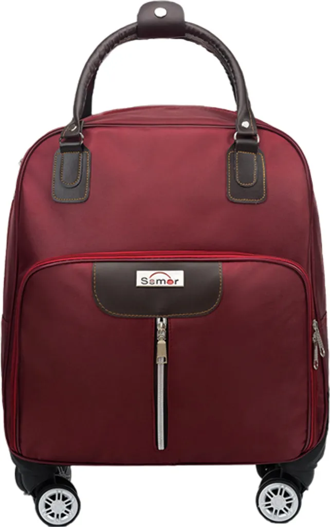 Sac cabine INF Rouge Foncé avec roulettes silencieuses - Bagage rigide