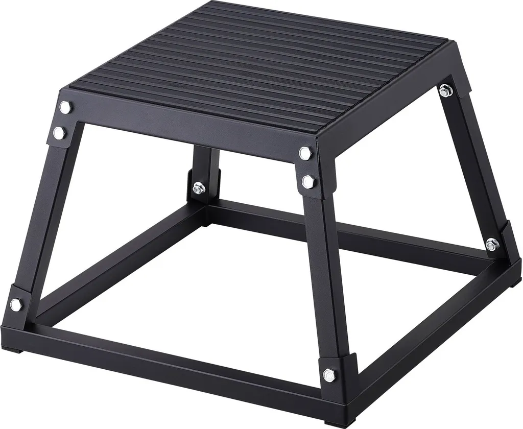 Plyo Box 305mm Noire en Acier - Plateforme de Saut Plyométrique Fitness