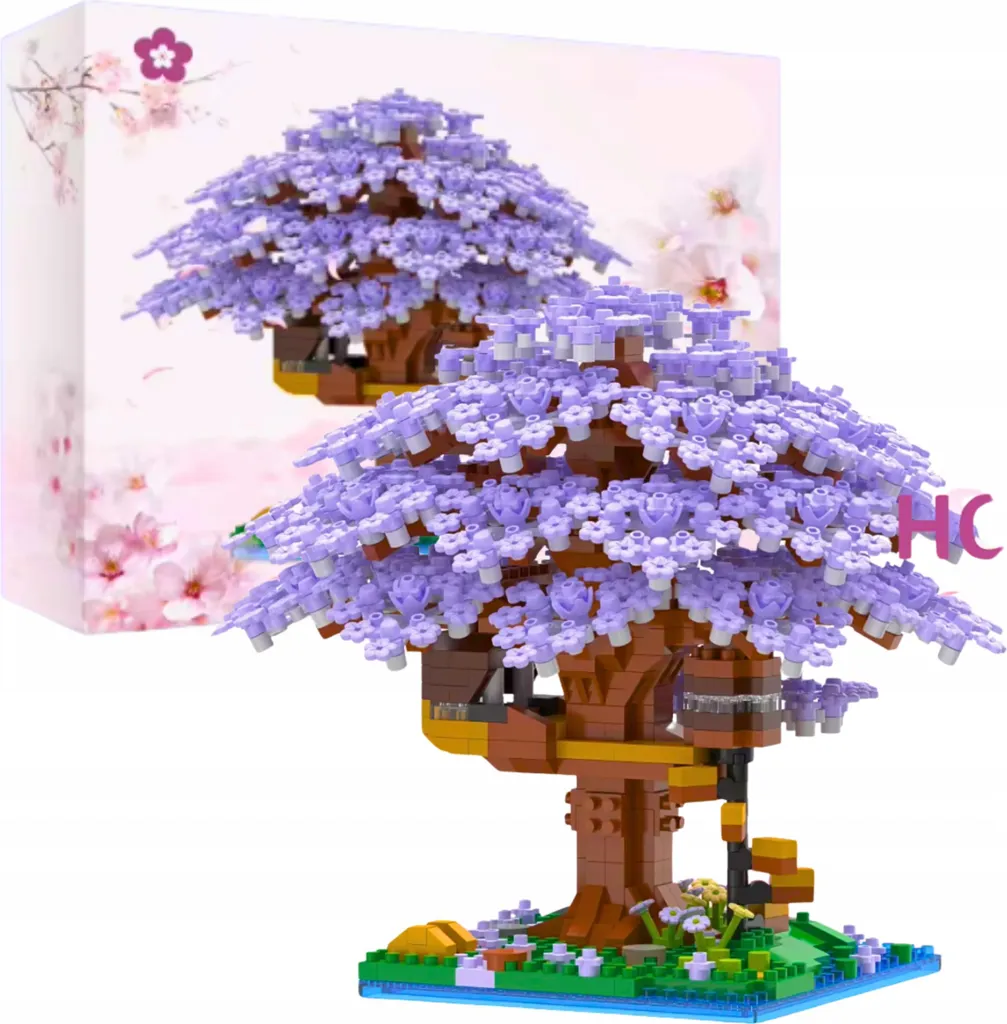 Maquette arbre de cerisier Sakura en blocs à construire de 1097 pièces