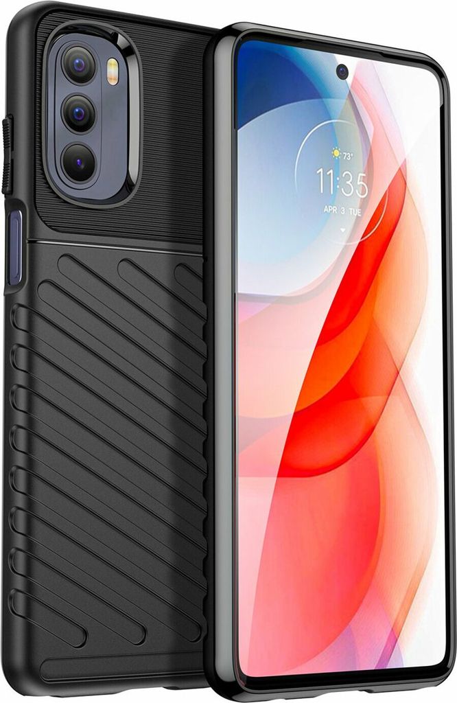 Hybrid Armor Etui SchutzHülle "Thunder" Case Bumper Cover Handyhülle Matt Hülle Robust Rutschfest kompatibel mit Motorola Moto G Power 2022