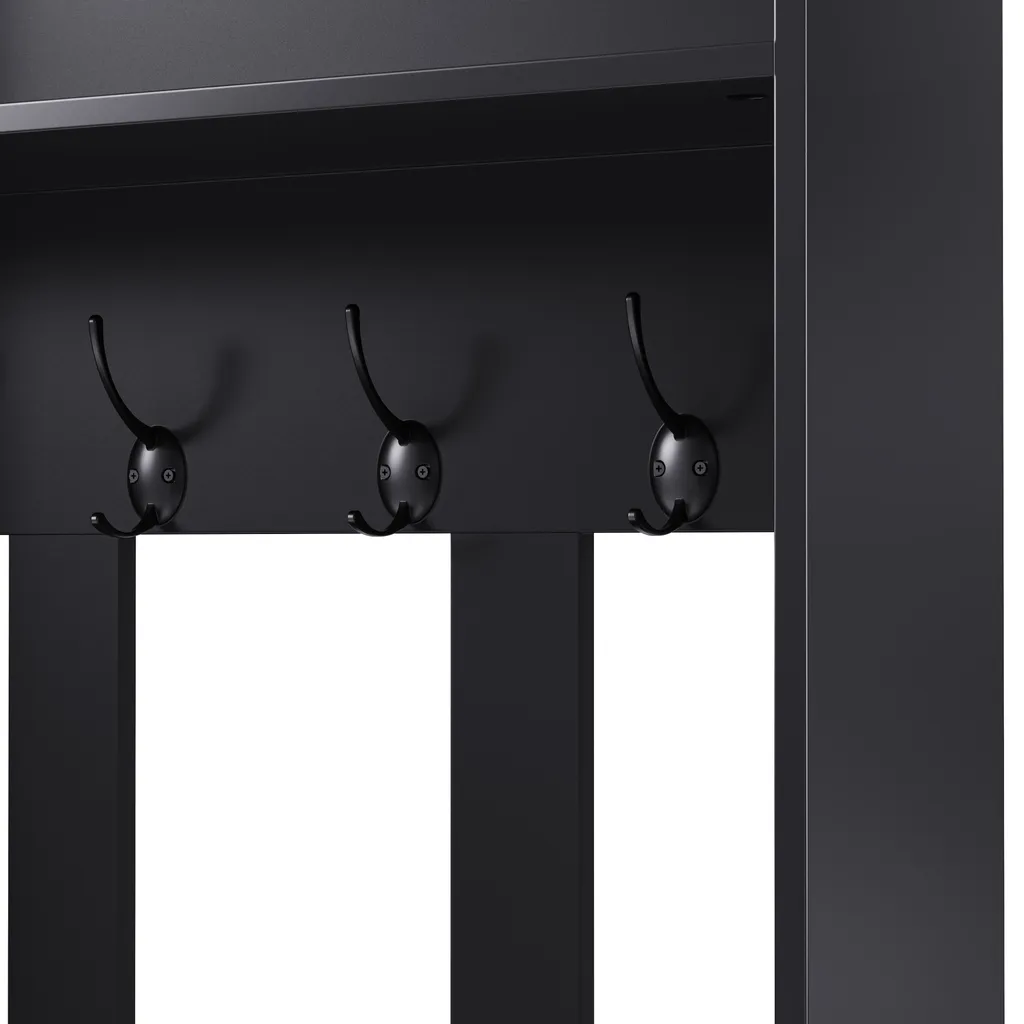 Armoire d'angle multifonctionnelle avec banc à chaussures métal noir - 9