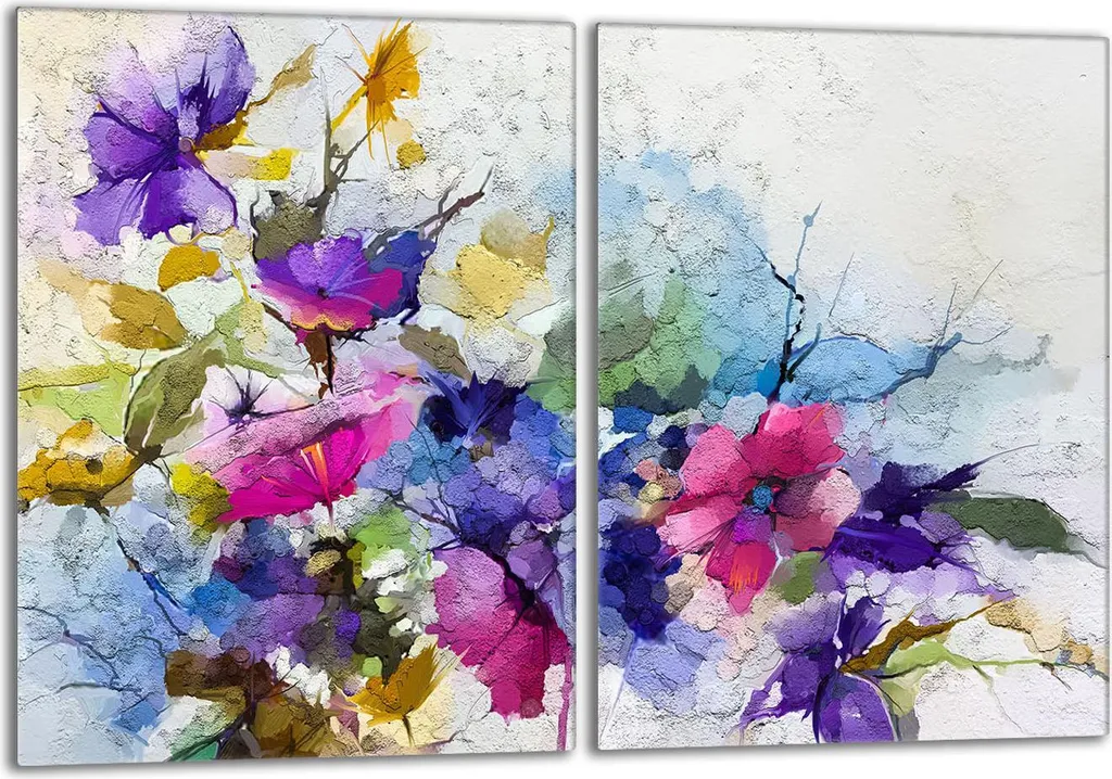 Set Copriforno Vetro Temperato 40x52 - Piastre Universali Fiori Art