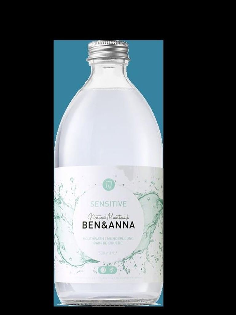 PŁYN DO PŁUKANIA JAMY USTNEJ Z ALOESEM, SZAŁWIĄ I OLEJKIEM MIĘTOWYM SENSITIVE ECO 500 ml - BEN & ANNA