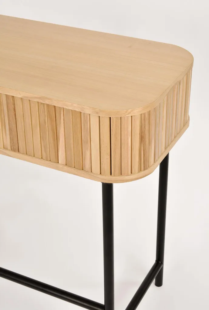 Console d'entrée 80cm Beige et Noir table d'appoint design moderne - 6