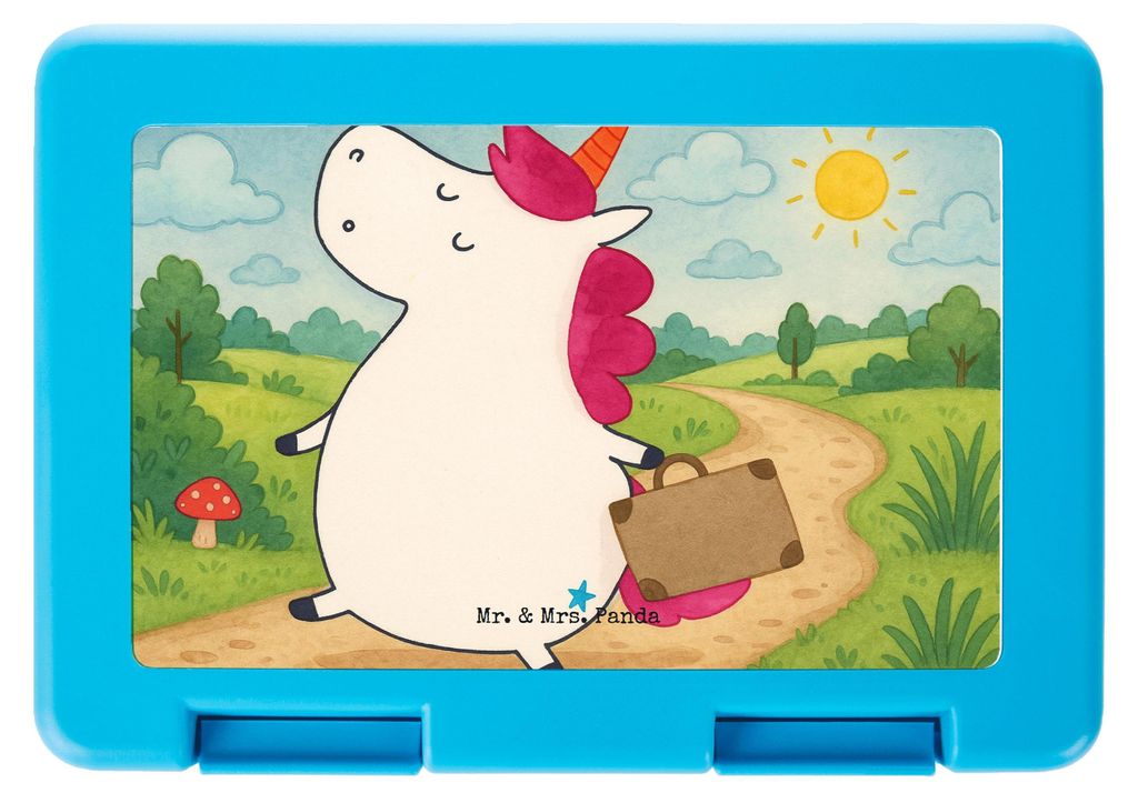 Mr. & Mrs. Panda Lunchbox Einhorn Koffer Design - Weiß - Geschenk, Bento Box, Brotzeitbox, Einhörner, Snackbox, Bentobox, Unicorn, Abenteuer, Ves...