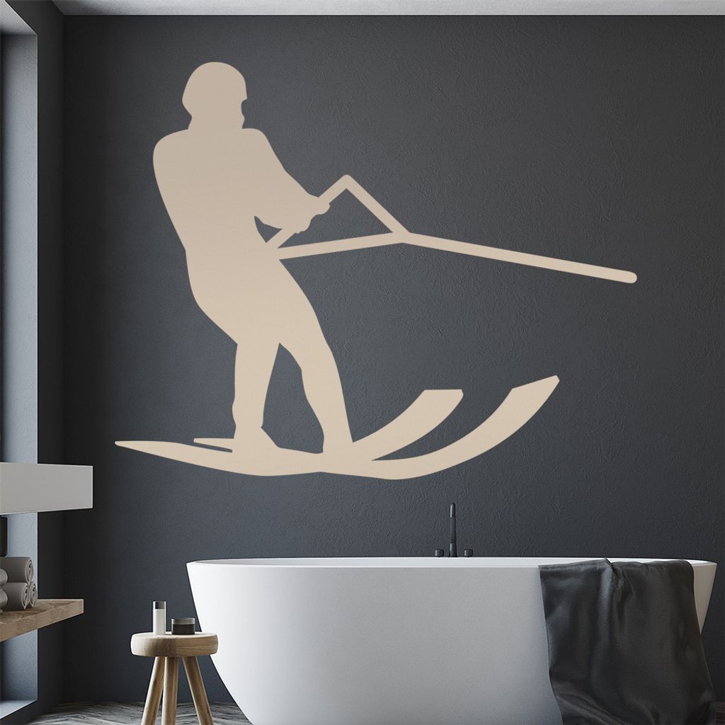 Wasserski Sportler Figur Wandtattoo Wandaufkleber Wall Sticker - Dekoration, Küche, Wohnzimmer, Schlafzimmer, Badezimmer